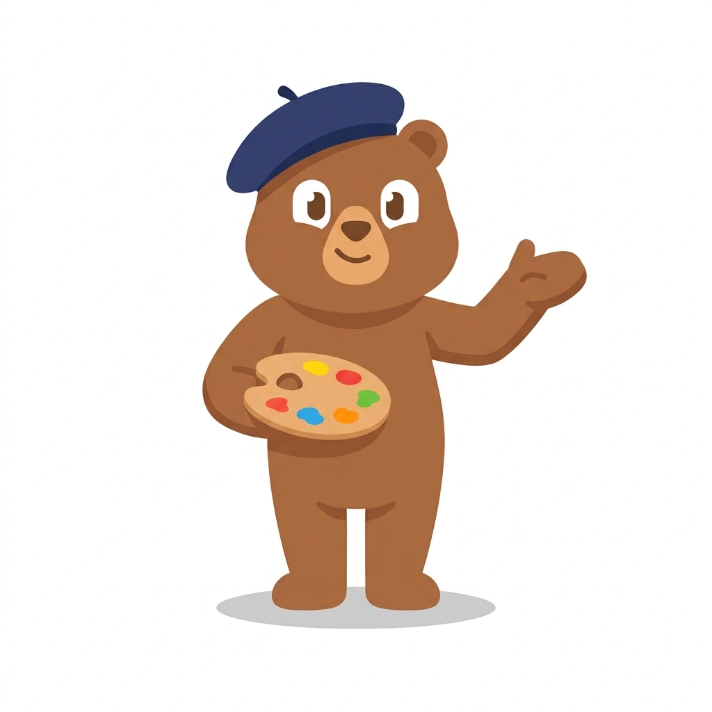 Barnaby the Bear, the guide who teaches the How to Read Classic Paintings course