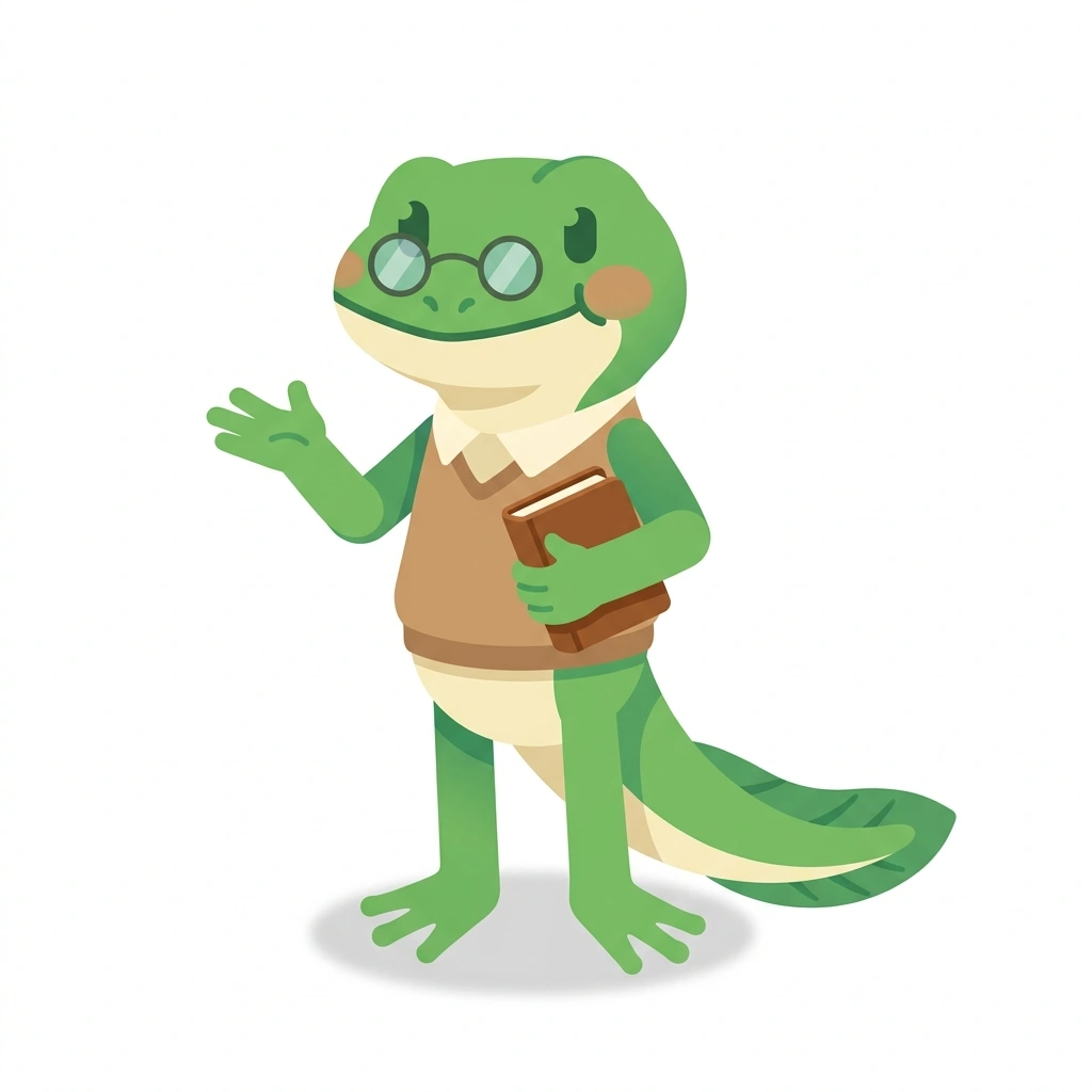 Newton the Newt, the guide who teaches the Understanding Neoliberalism course