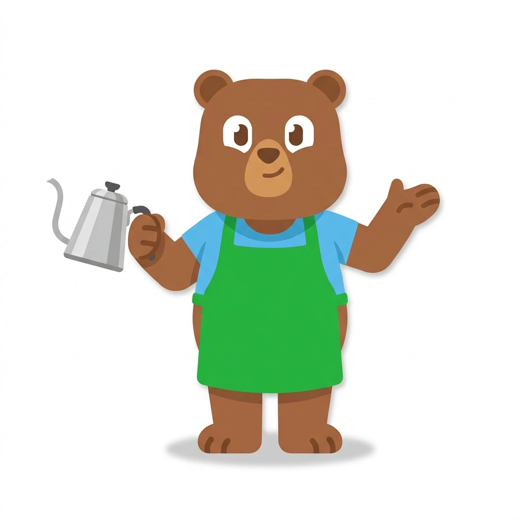 Brew-Brew the Bear, the guide who teaches the Coffee: The Art of the Dial-In course