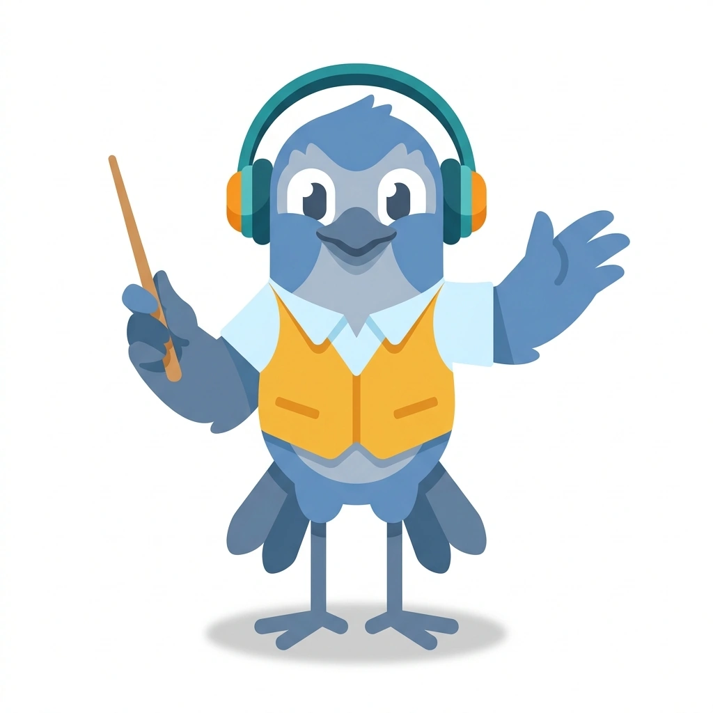 Milo the Mockingbird, the guide who teaches the How Melody and Harmony Work course