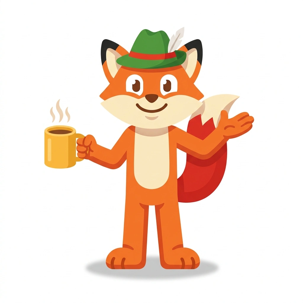 Fritz the Fox, the guide who teaches the Everyday German for Beginners course