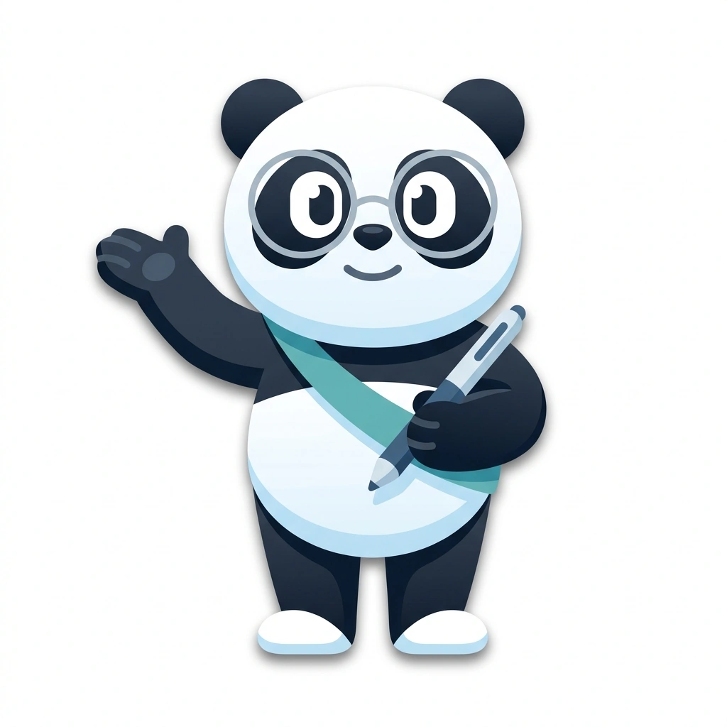 Pip the Panda, the guide who teaches the Designing Clean Interfaces course