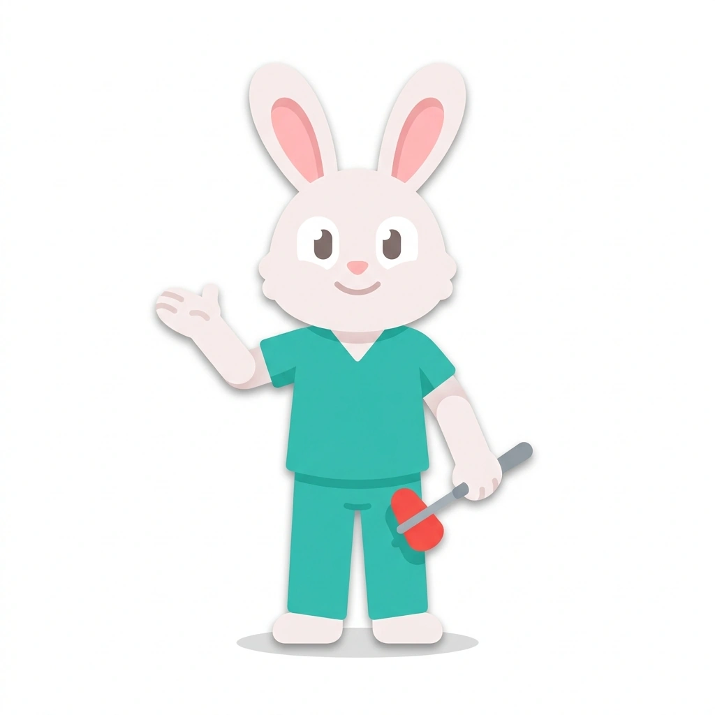 Remy the Reflex Rabbit, the guide who teaches the Mapping Dermatomes and Myotomes course