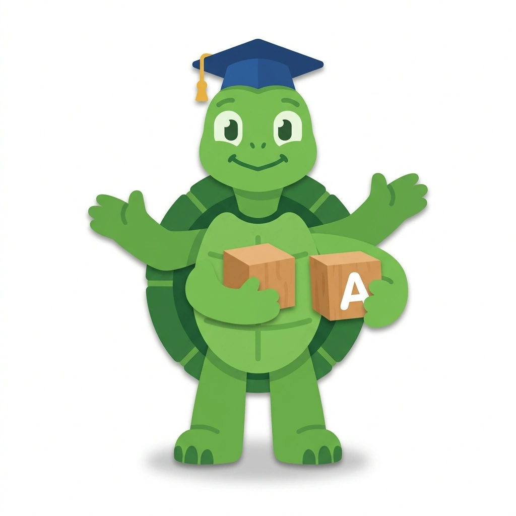 Toby the Teaching Turtle, the guide who teaches the The Thriving Three-Year-Old course