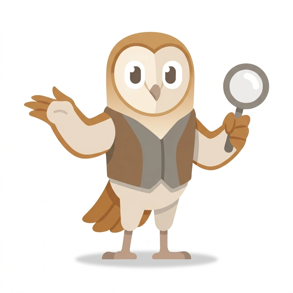 Barnaby the Barn Owl, the guide who teaches the Psychology of Mentalism course