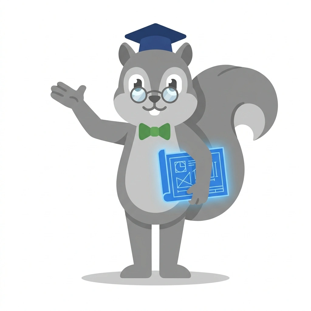 Sprocket the Squirrel, the guide who teaches the Software Engineering: Systems & Science course