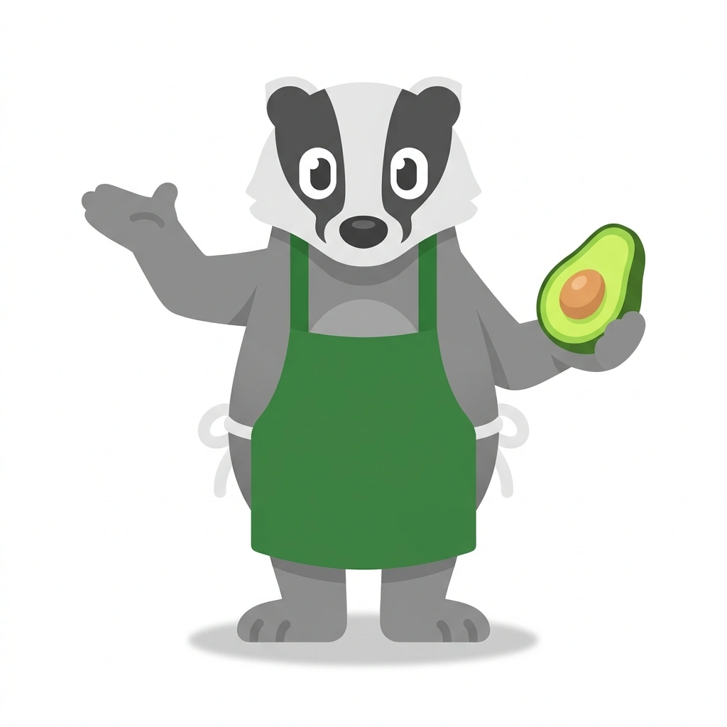 Barnaby the Badger, the guide who teaches the Nutrition for Real Life course