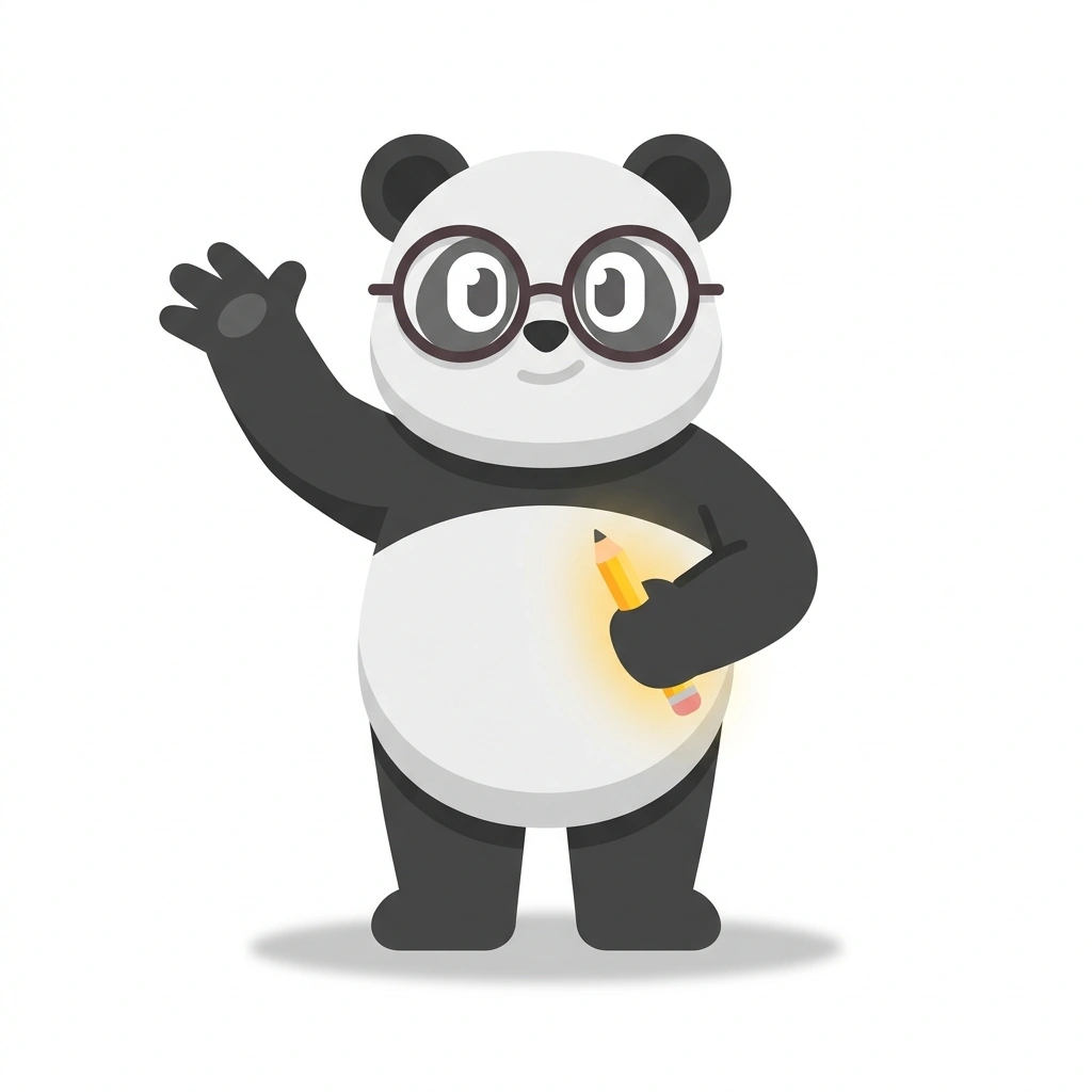Pixel le Panda, the guide who teaches the Écrire des prompts efficaces course