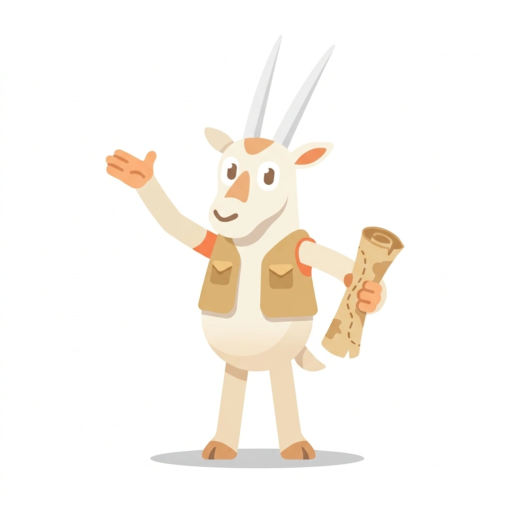 Amir the Arabian Oryx, the guide who teaches the Arab History: From Deserts to Empires course