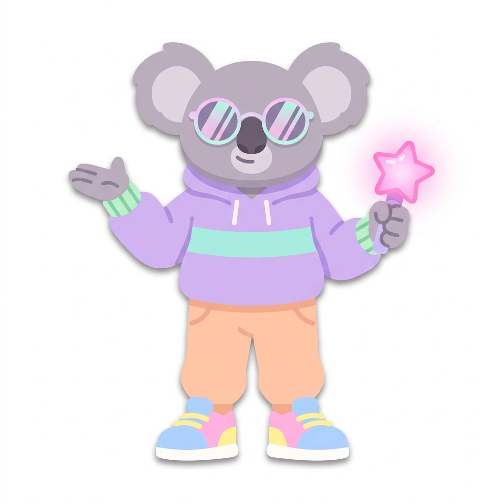 Koko the Koala, the guide who teaches the How K-pop Works course