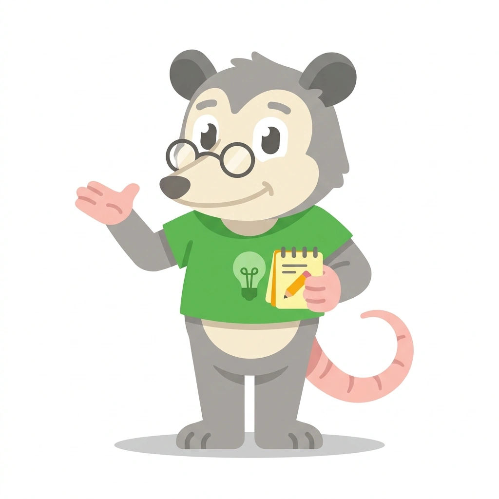 Penny the Possum, the guide who teaches the Core Concepts of Psychology course