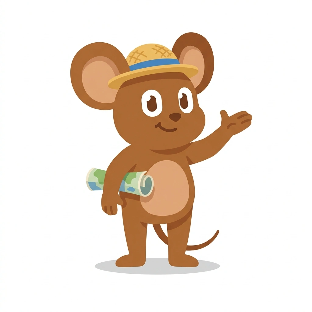Monty the Mission Mouse, the guide who teaches the The Missions of Southern California course