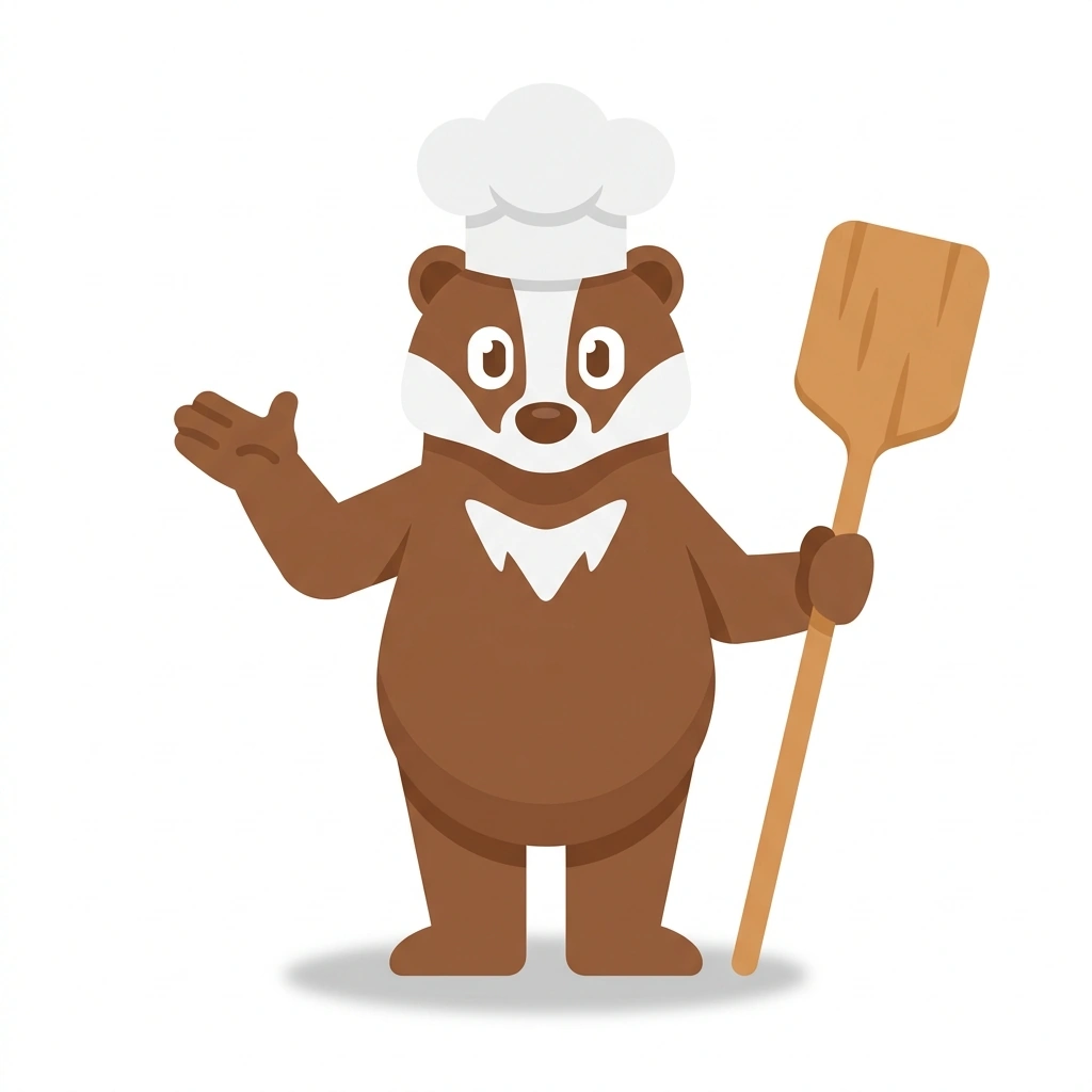 Barnaby the Badger, the guide who teaches the Sourdough Bread: Crumb, Crust, and Ferment course