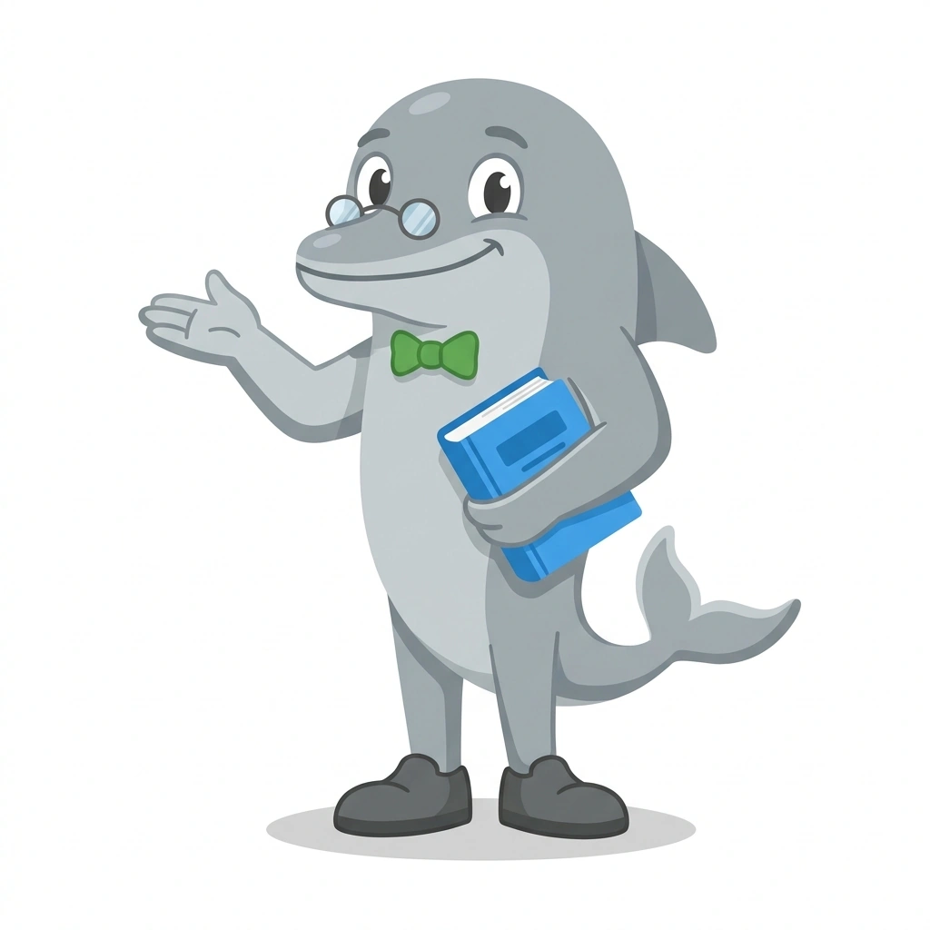 Doc the Dolphin, the guide who teaches the How Clinicians Diagnose Mental Disorders course