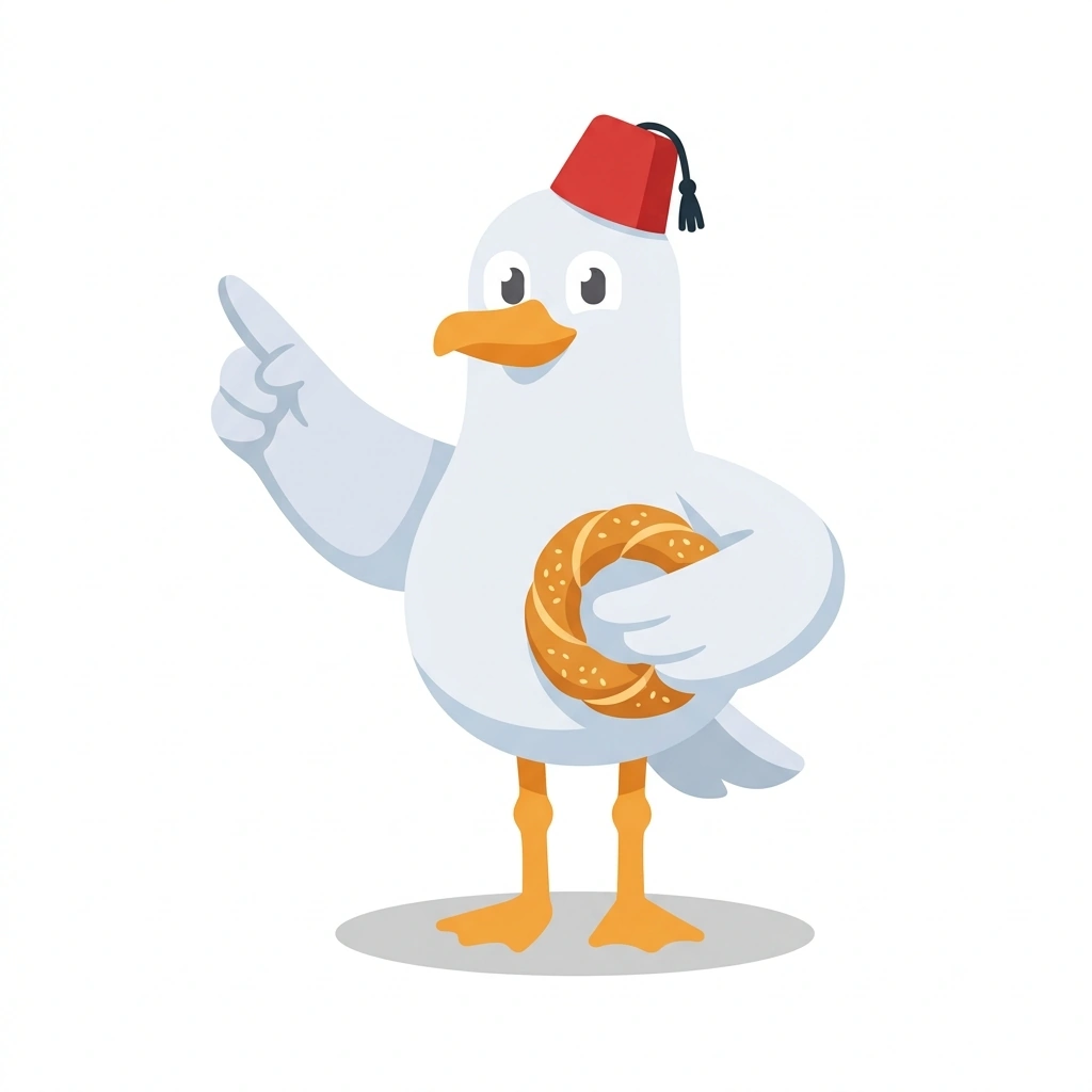Simit the Seagull, the guide who teaches the Everyday Spoken Turkish course