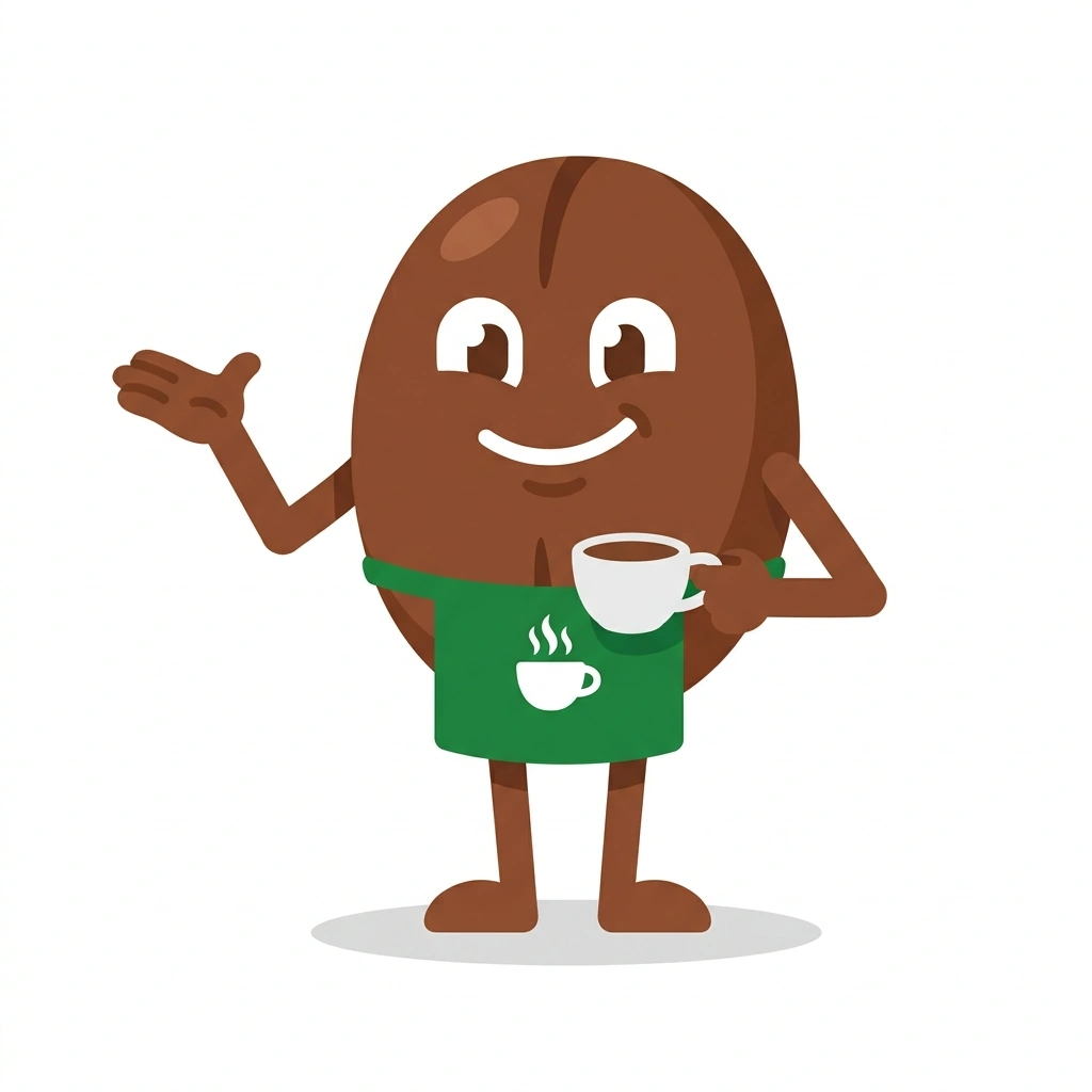 Barney the Bean, the guide who teaches the Coffee: From Bean to Cup course