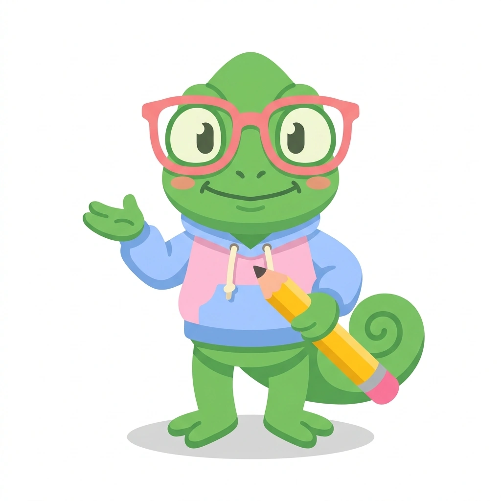 Cellie the Chameleon, the guide who teaches the Everyday Excel course