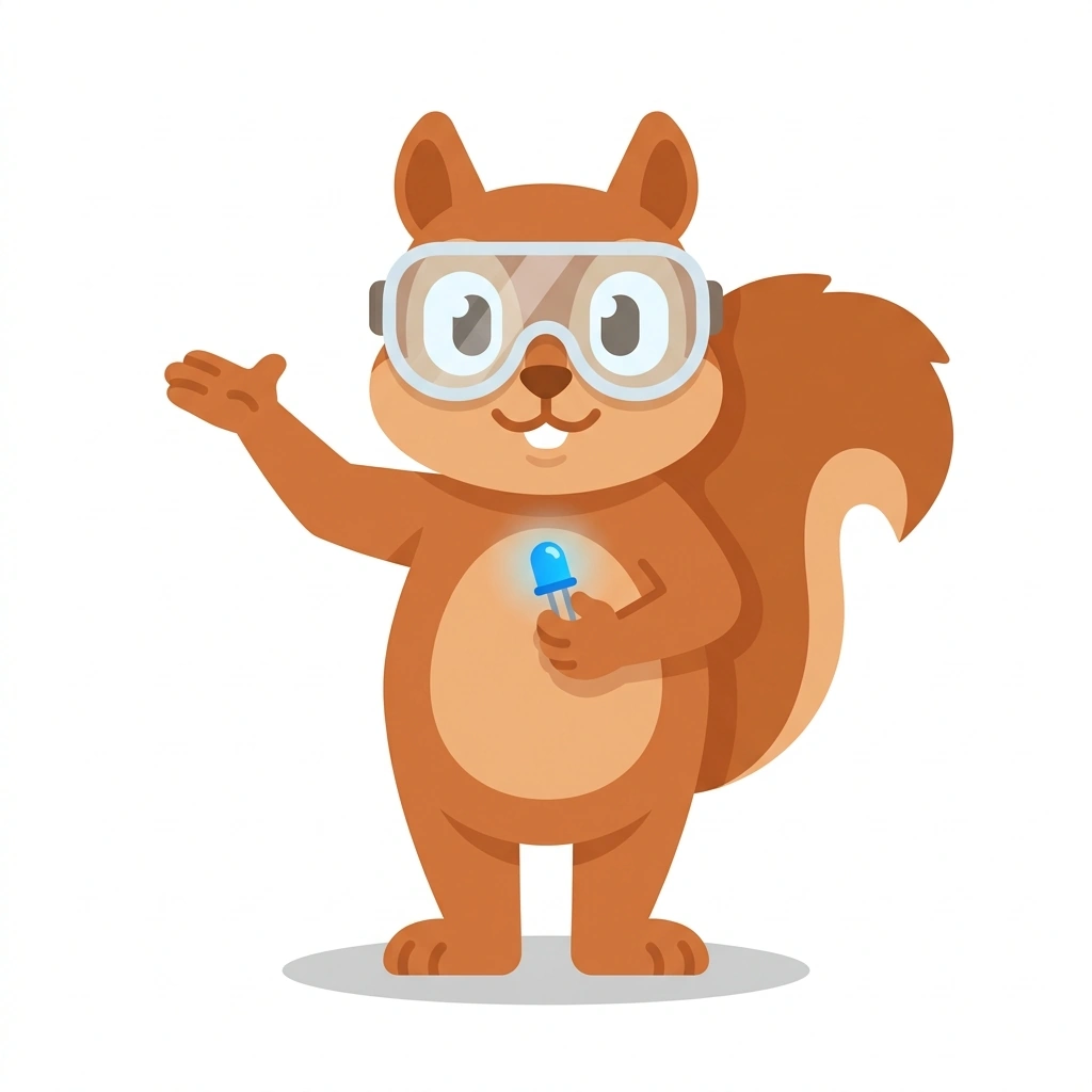 Sparky the Squirrel, the guide who teaches the The Flow of Power course