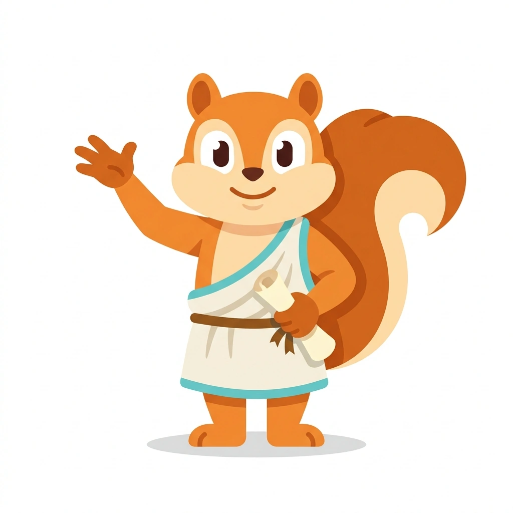 Seneca the Squirrel, the guide who teaches the Stoic Practice: Beyond the Basics course