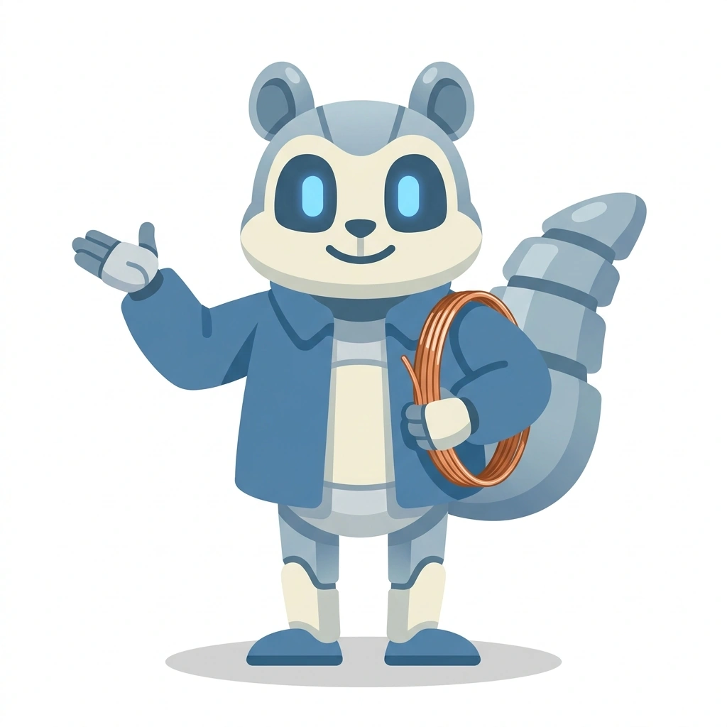 Sparky the Squirrel, the guide who teaches the Designing Electronic Systems course