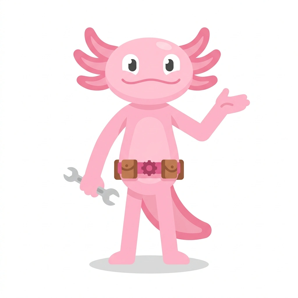Ace the Agentic Axolotl, the guide who teaches the Building with Agentic AI course