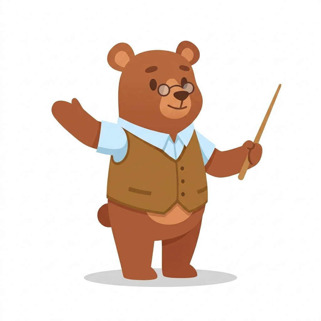 Barnaby the Bar-Chart Bear, the guide who teaches the Interactive Dashboards with Power BI course