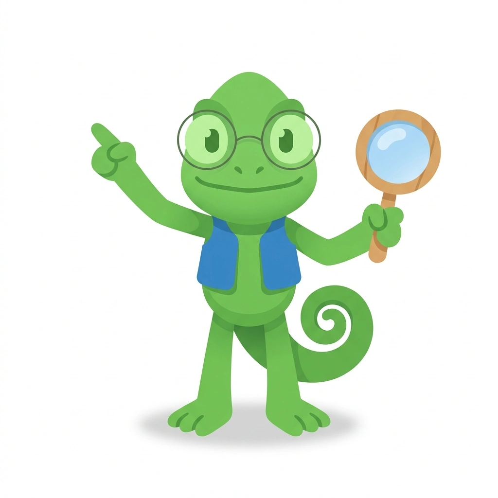 Chroma the Chameleon, the guide who teaches the Data Visualization in Practice course