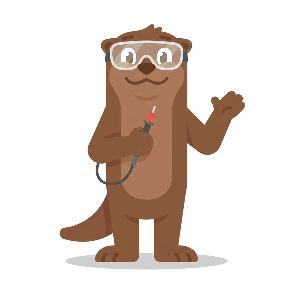 Ohmie the Otter, the guide who teaches the Circuit Design for Arduino course