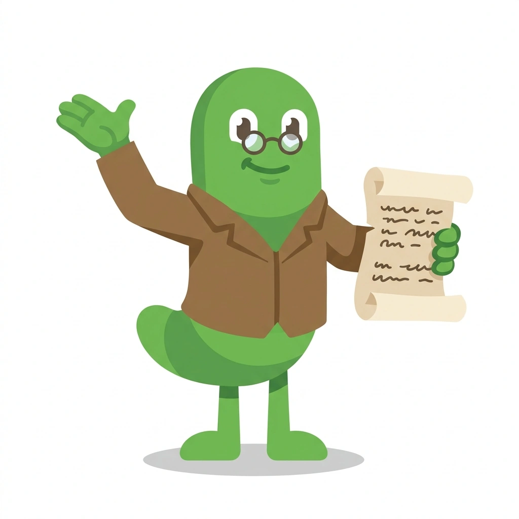 Barnaby the Bookworm, the guide who teaches the Reading the Bible in Context course
