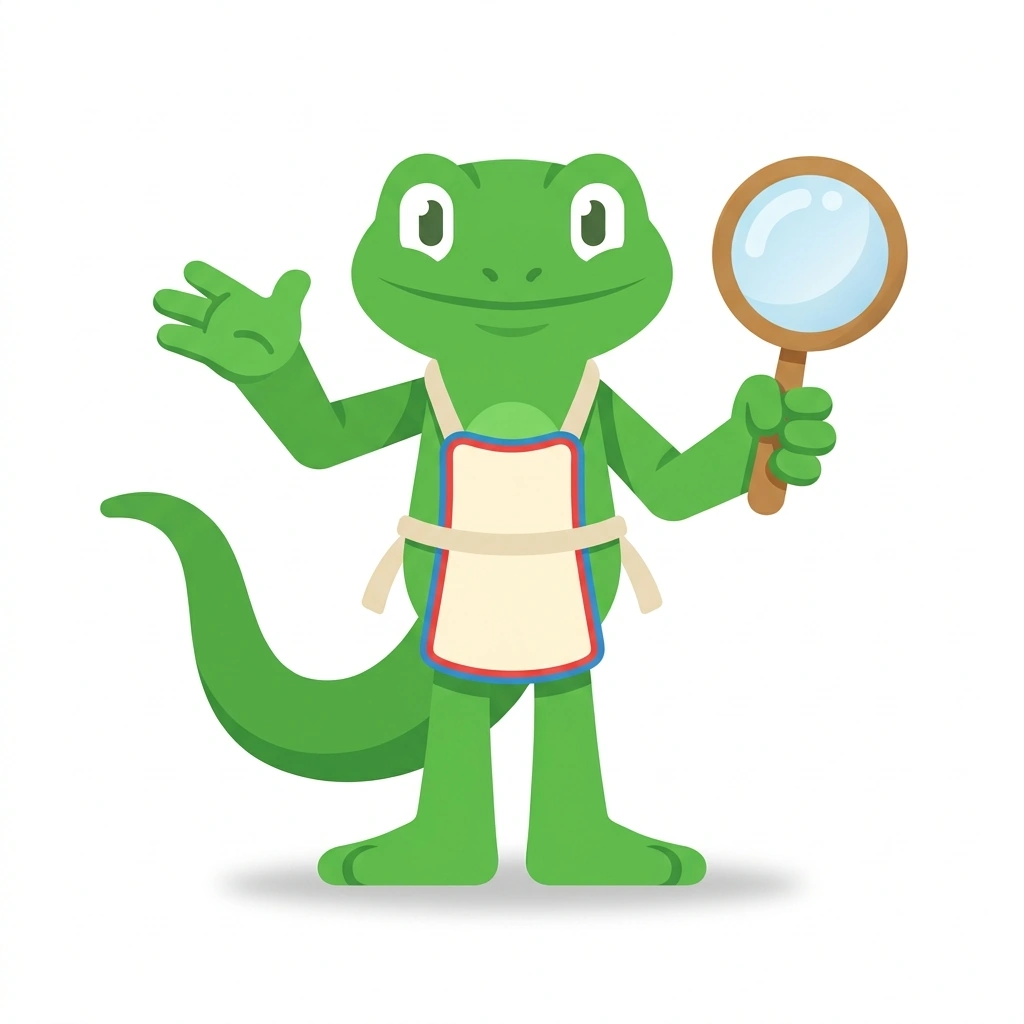 Nutmeg the Newt, the guide who teaches the Everyday Nutrition Science course