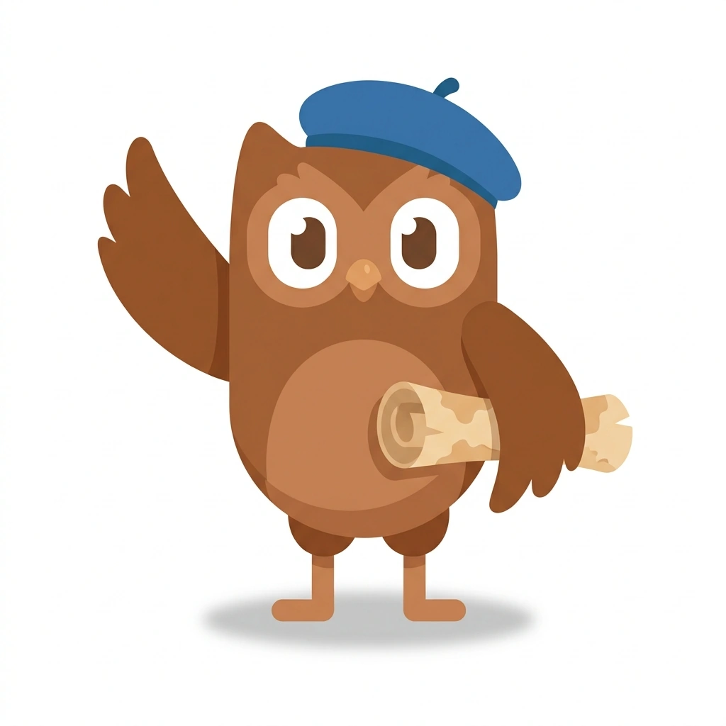 Otto the Owl, the guide who teaches the Europe's Turning Points course