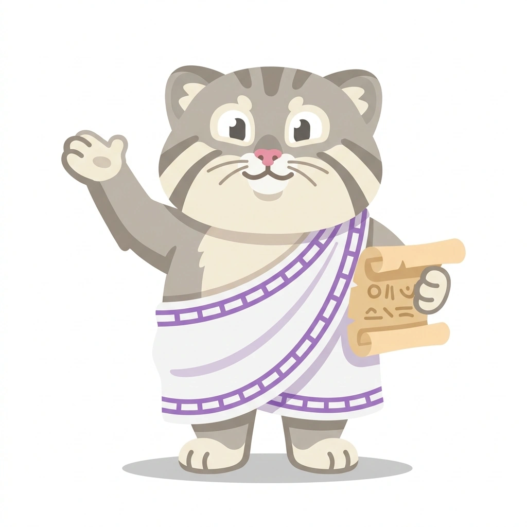 Percy the Pallas Cat, the guide who teaches the How Thinkers Understood the Mind course
