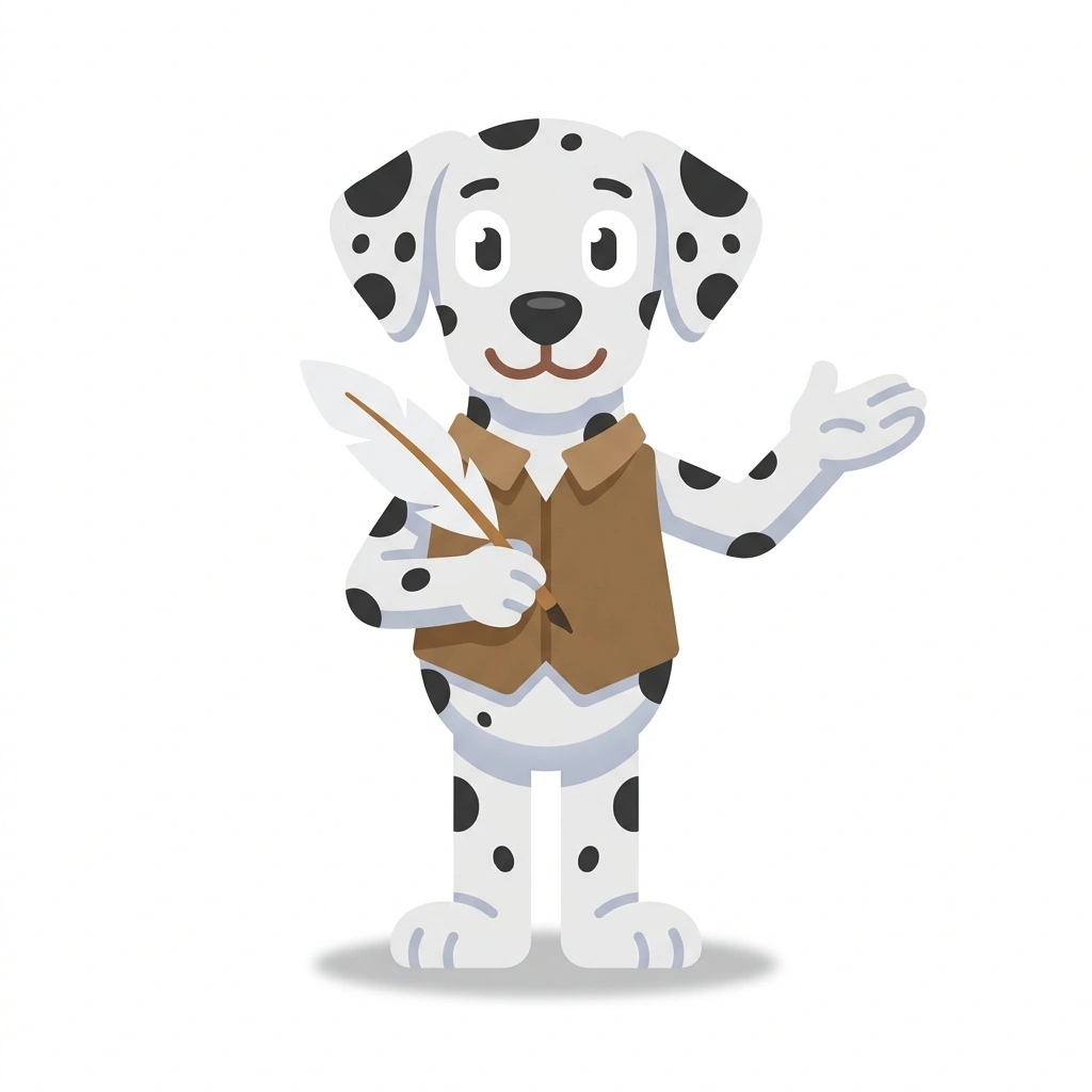 Dino the Dalmatian, the guide who teaches the The Lost Dalmatian Language course