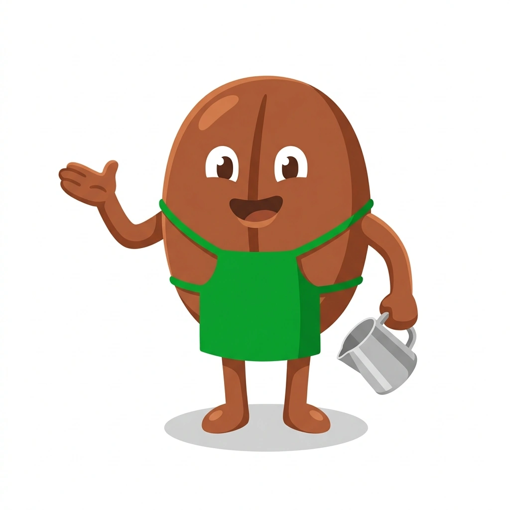 Bennie the Bean, the guide who teaches the Espresso at Home course