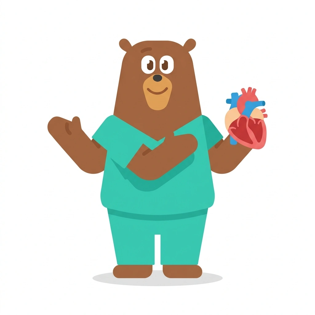 Barnaby the Bear, the guide who teaches the Human Anatomy: Form and Function course
