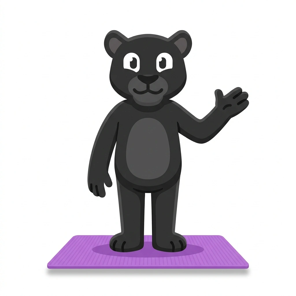 Penny the Panther, the guide who teaches the Pilates from the Mat Up course