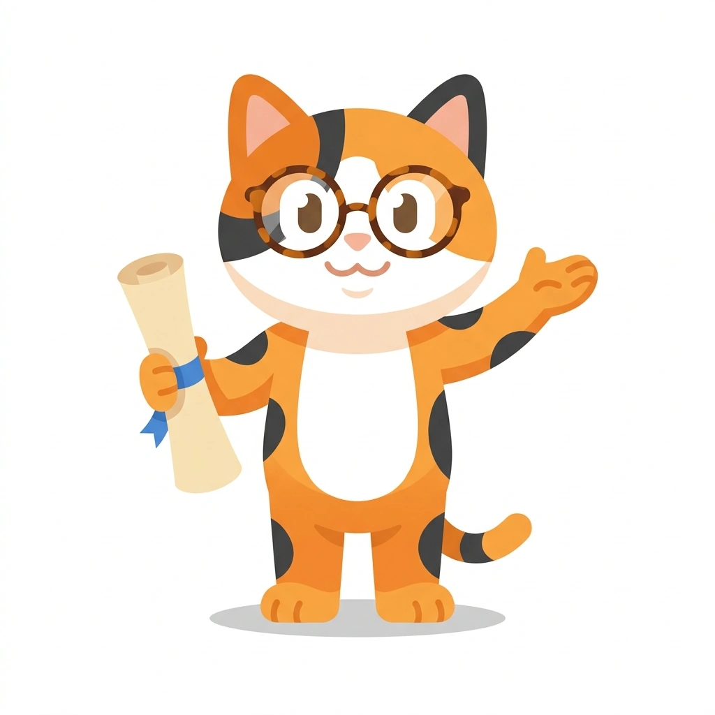 Clio the Cat, the guide who teaches the Patterns of World History course