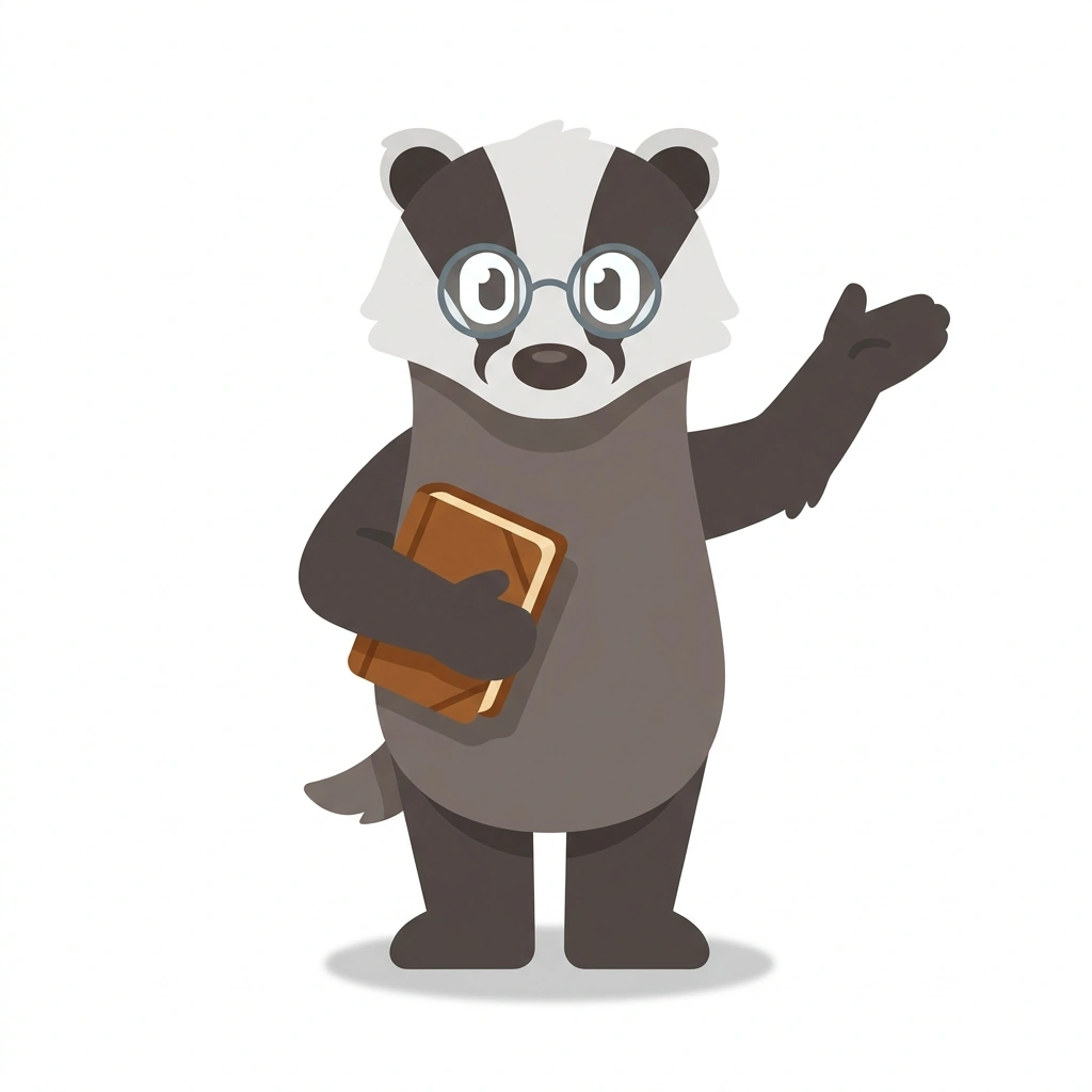 Barnaby the Badger, the guide who teaches the Thinking Like a Historian course