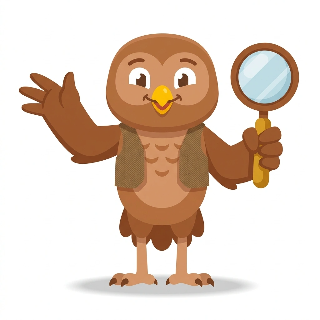 Hooty the Historian, the guide who teaches the Thinking Like a Historian course