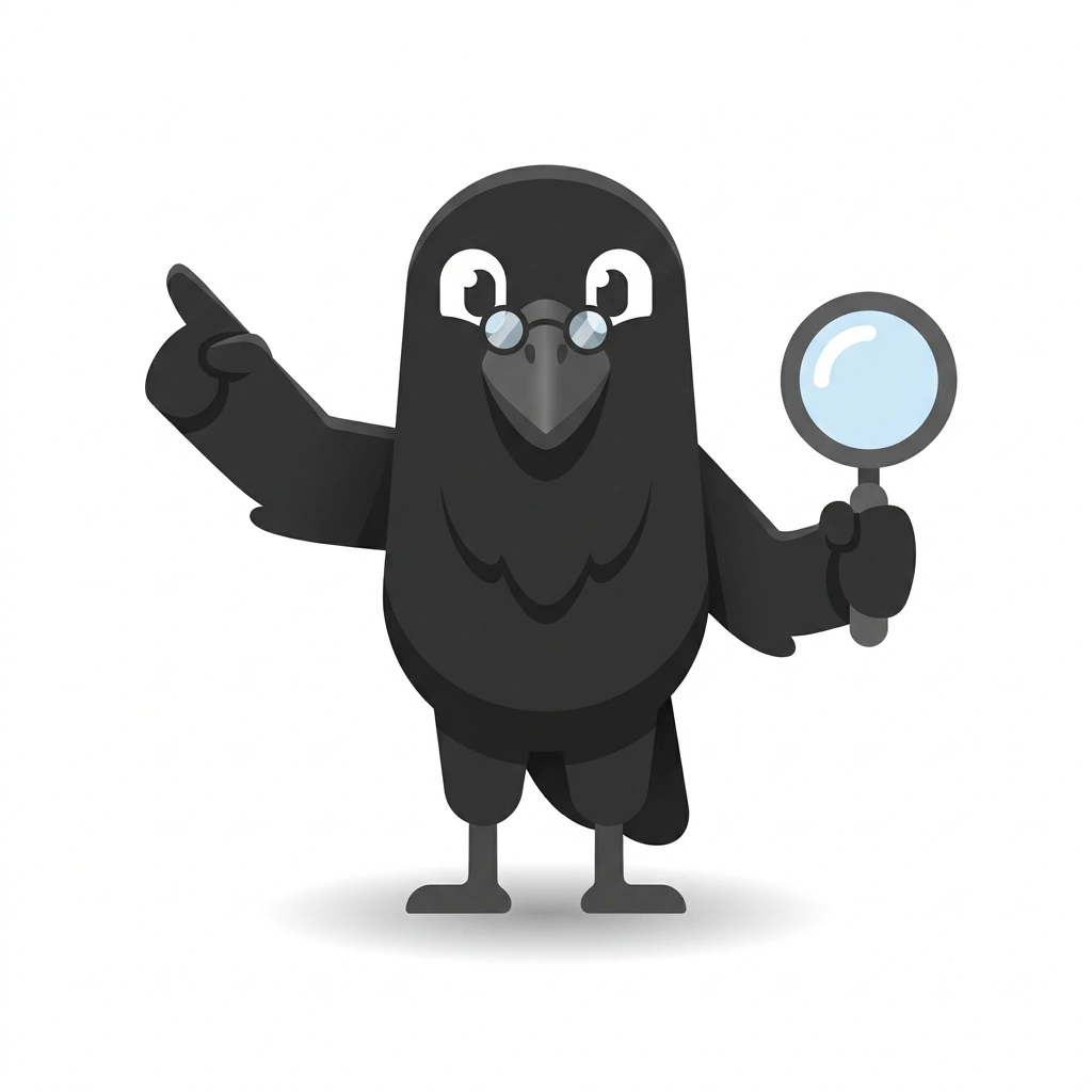 Cleo the Crow, the guide who teaches the How the Mind Works course