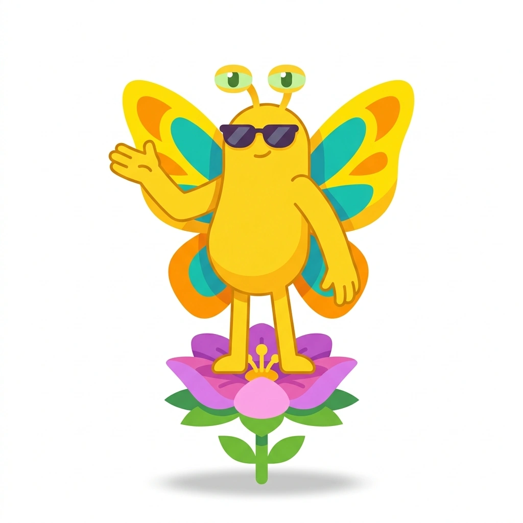 Bella the Butterfly, the guide who teaches the The Art and Science of Blonde course