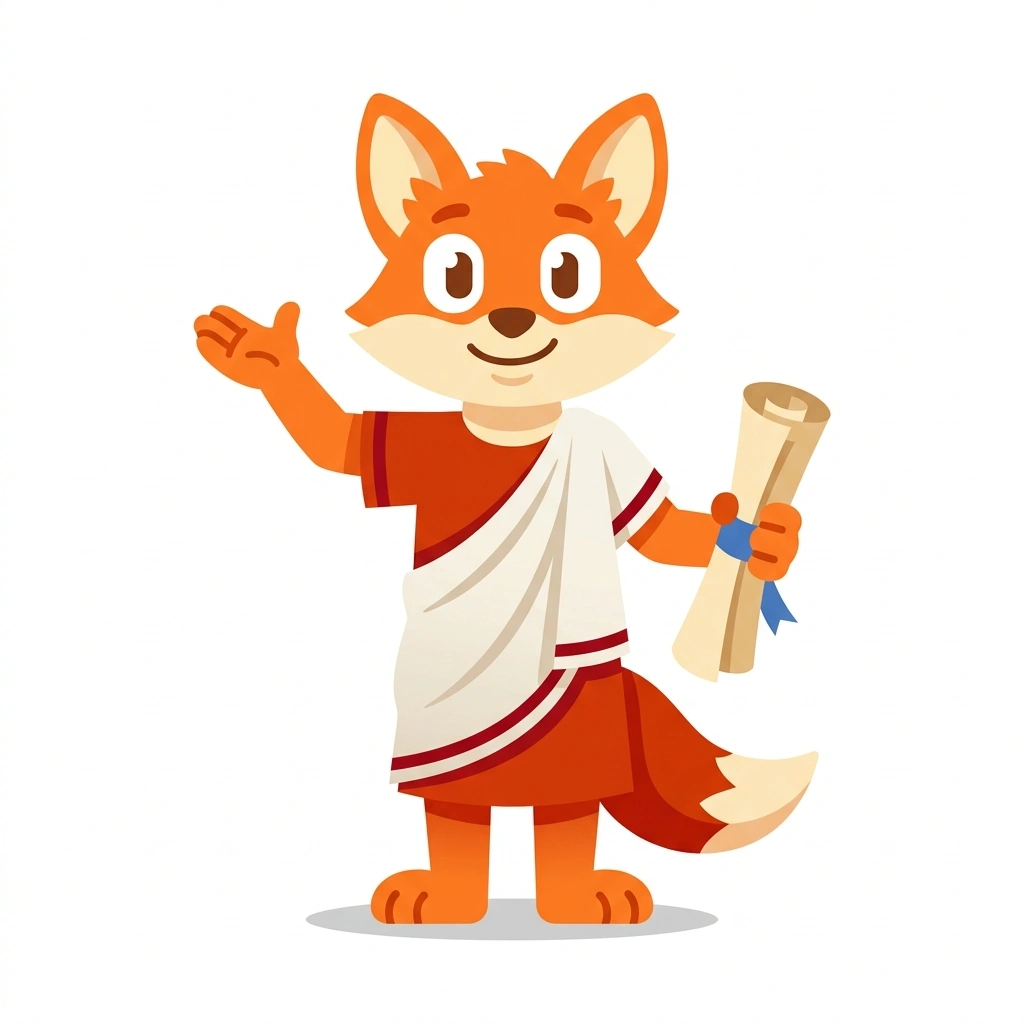 Philo the Fox, the guide who teaches the Philosophers and How They Lived course
