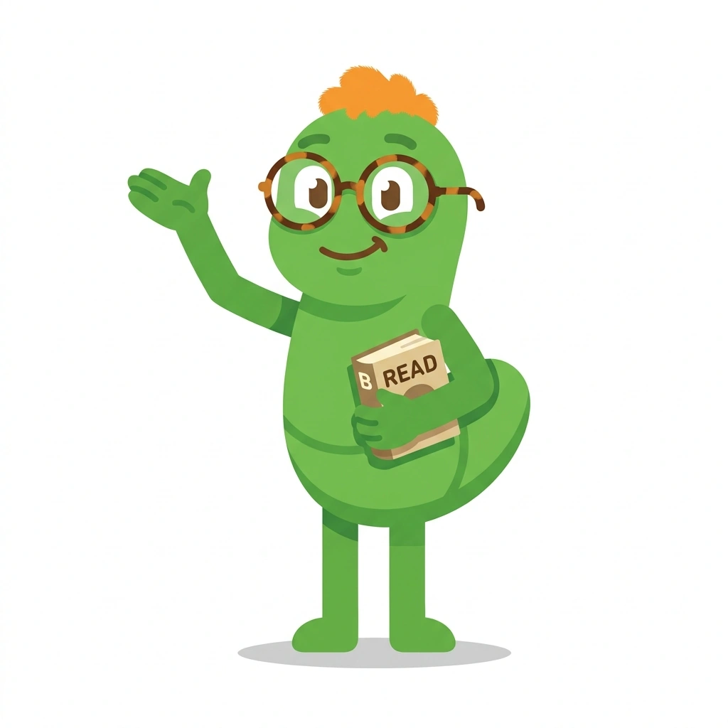 Barnaby the Bookworm, the guide who teaches the Starting a Book Review Blog course