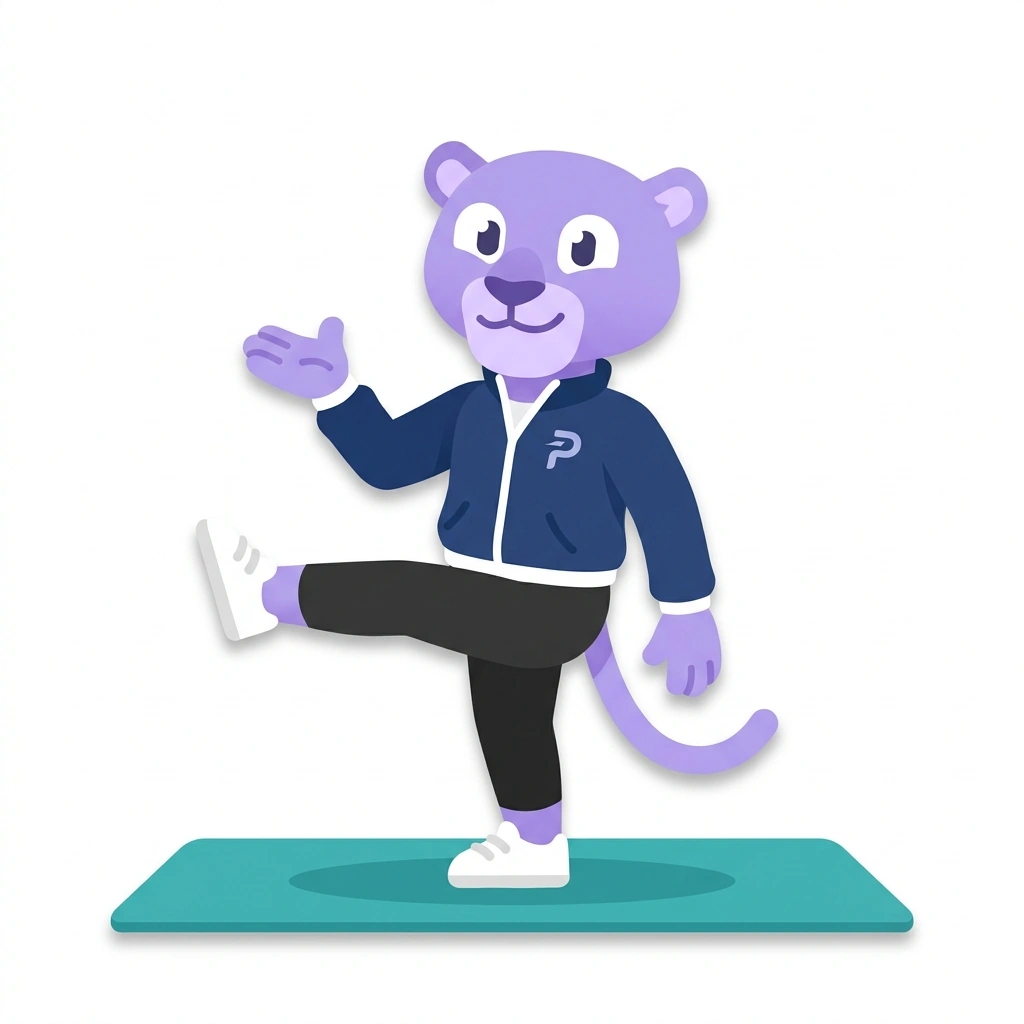 Pippa the Panther, the guide who teaches the Pilates Anatomy in Motion course