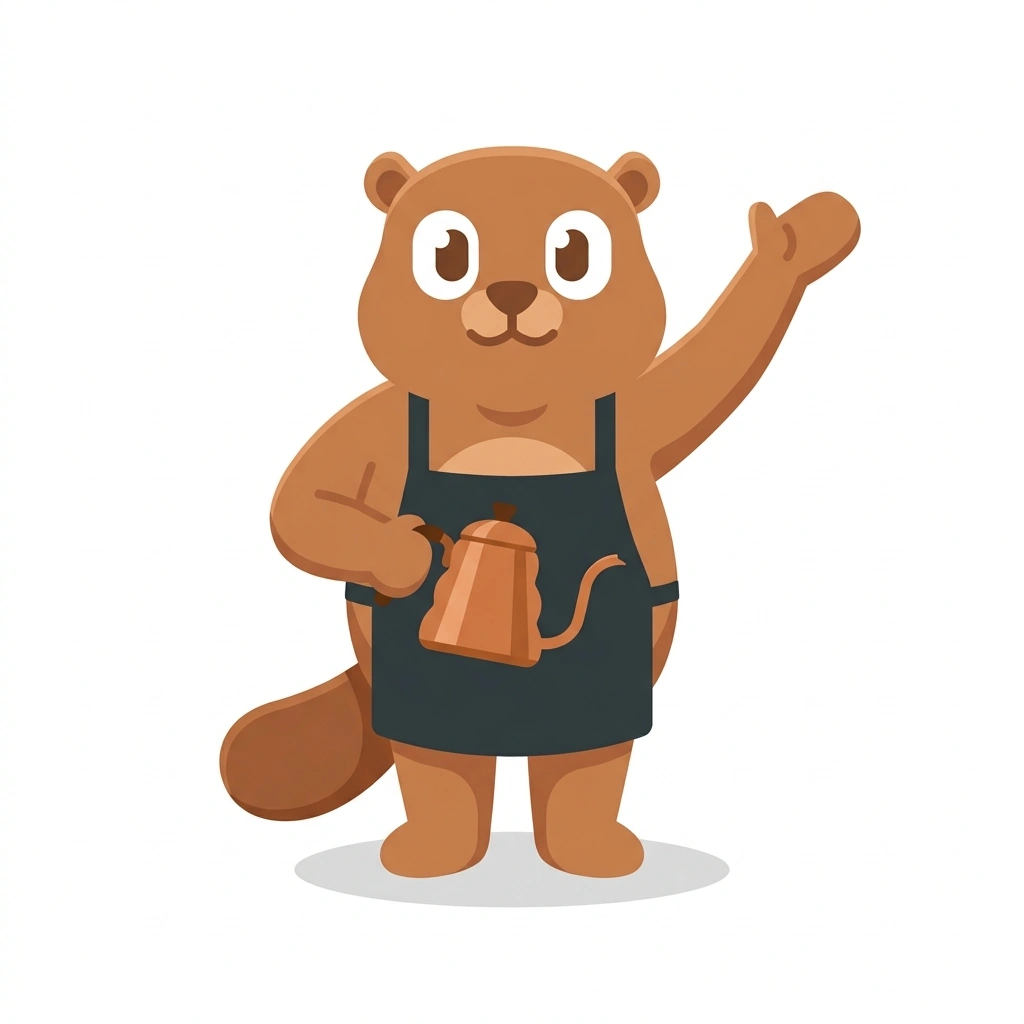 Brix the Beaver, the guide who teaches the Precision Coffee Extraction course