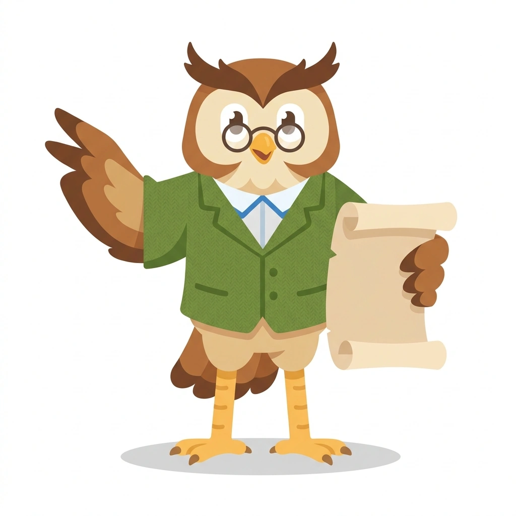 Percy the Plato Owl, the guide who teaches the Lineage of Western Philosophy course