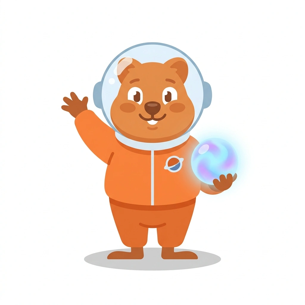 Qubit the Quokka, the guide who teaches the Quantum Physics in Space course