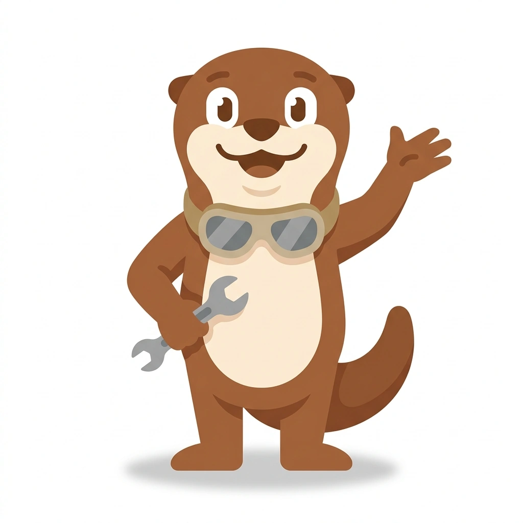 Otto the Otter, the guide who teaches the How Engines and Turbos Work course