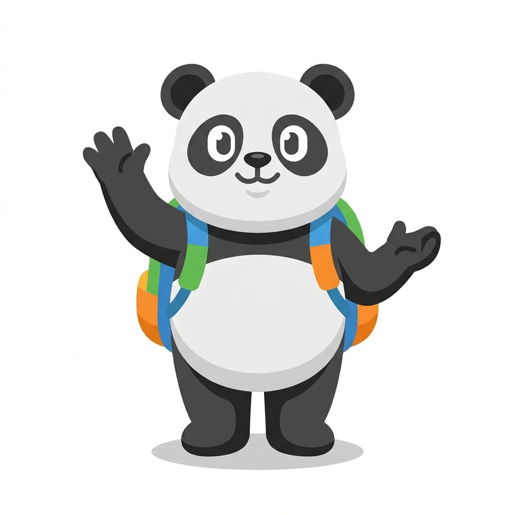 Pao-Pao the Panda, the guide who teaches the Natural Spoken Cantonese course
