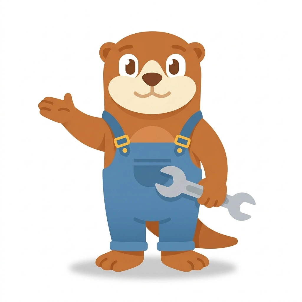 Otto the Otter, the guide who teaches the How Engines and Turbos Work course